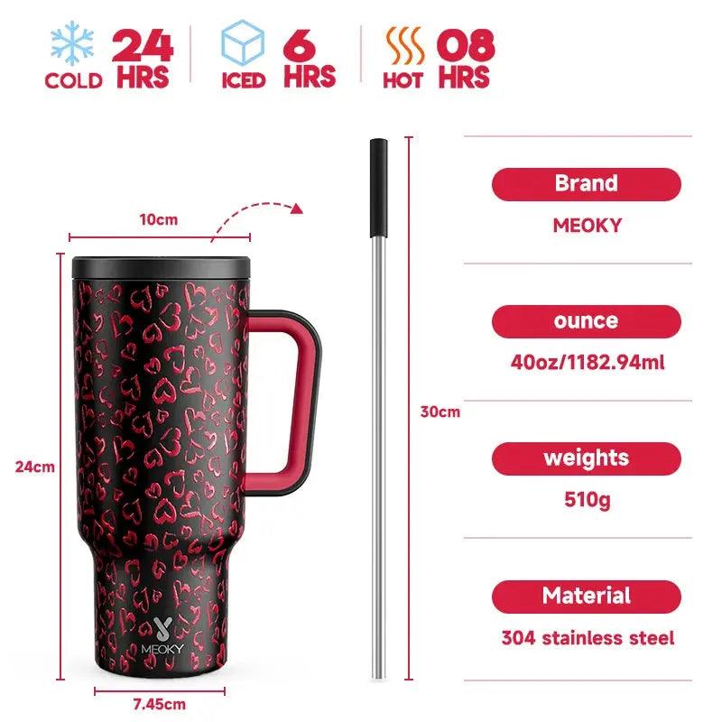 Meoky 40oz Cup Stainless Steel Vacuum Insulated Cup - Featured Mart
