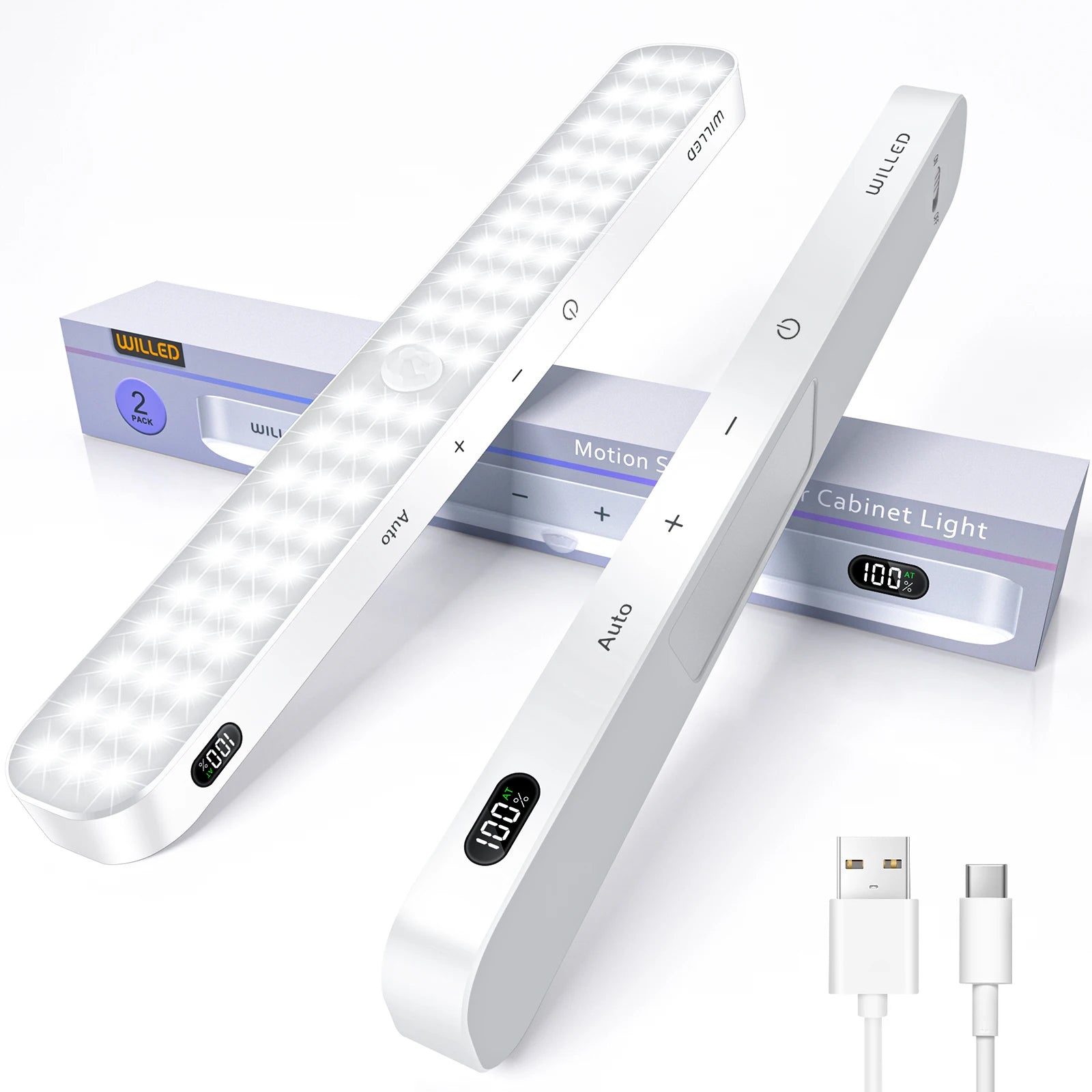 Motion Sensor LED Cabinet Light – 60 LEDs, Touch Control, Wireless & Rechargeable - Featured Mart