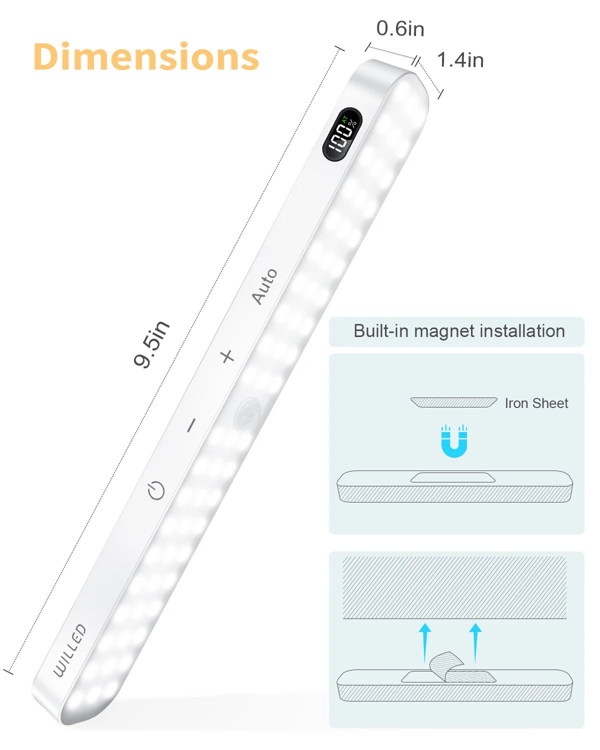 Motion Sensor LED Cabinet Light – 60 LEDs, Touch Control, Wireless & Rechargeable - Featured Mart