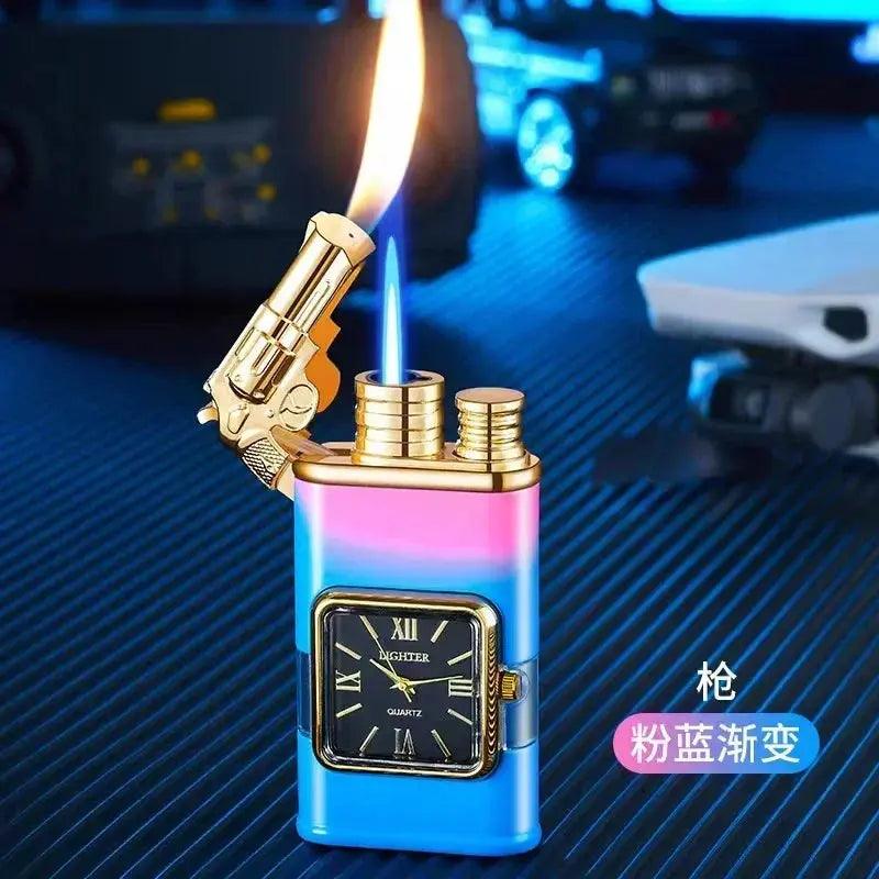 NEW Embossed Three - dimensional Pattern Double Fire Inflatable Lighter - Featured Mart
