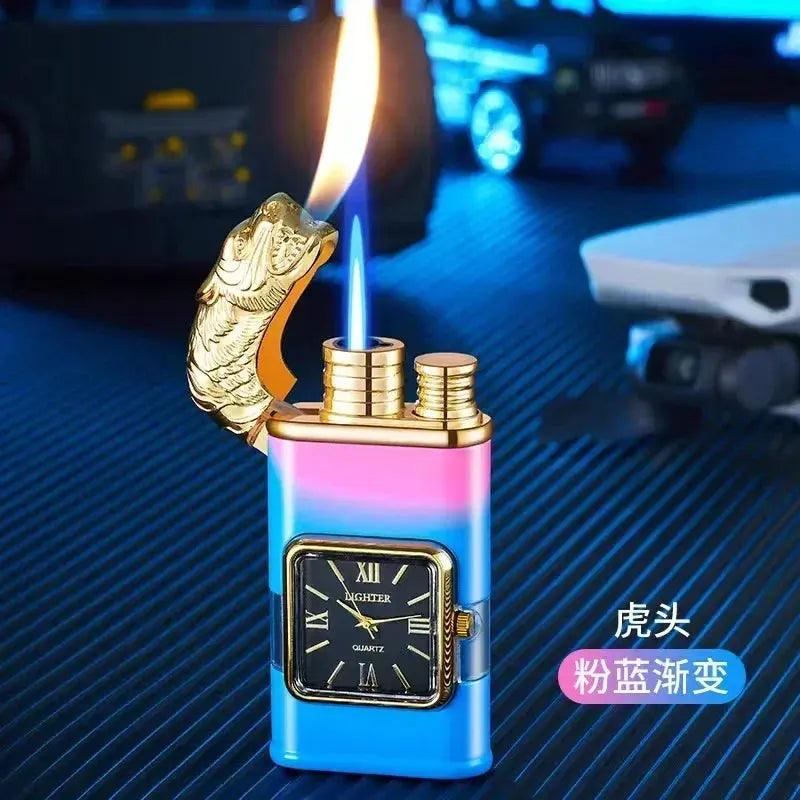 NEW Embossed Three - dimensional Pattern Double Fire Inflatable Lighter - Featured Mart