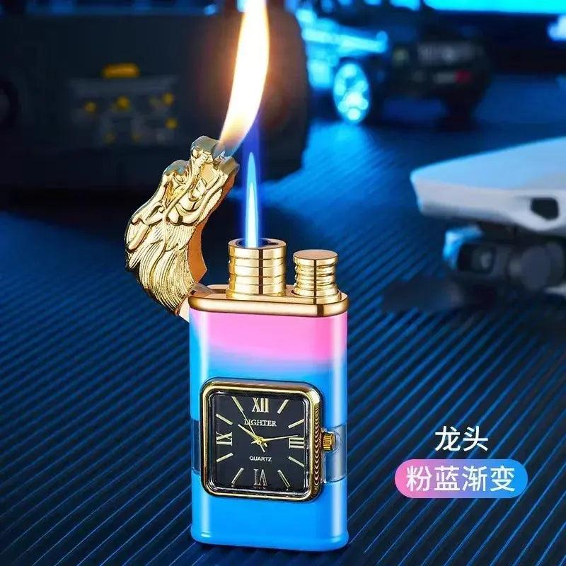 NEW Embossed Three - dimensional Pattern Double Fire Inflatable Lighter - Featured Mart