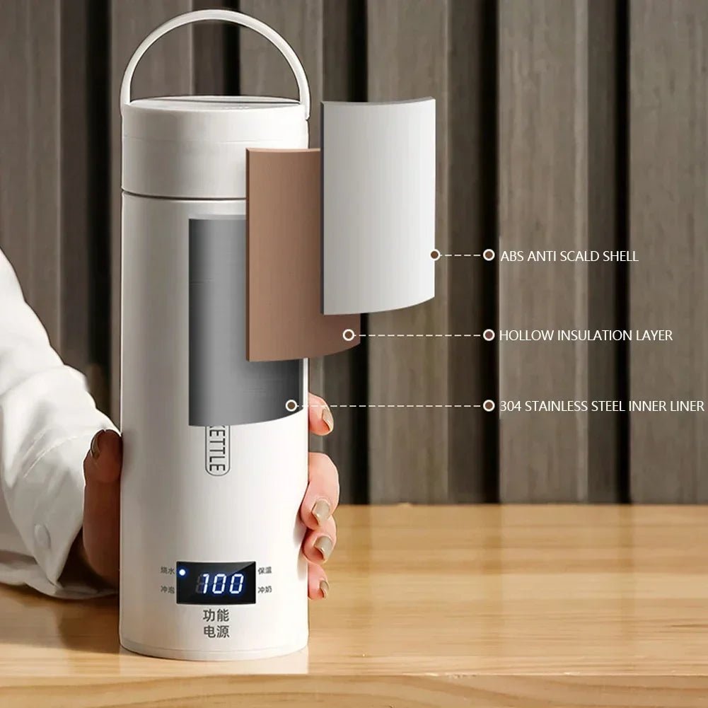 Portable Electric Kettle & Thermal Cup – 500ML - Featured Mart
