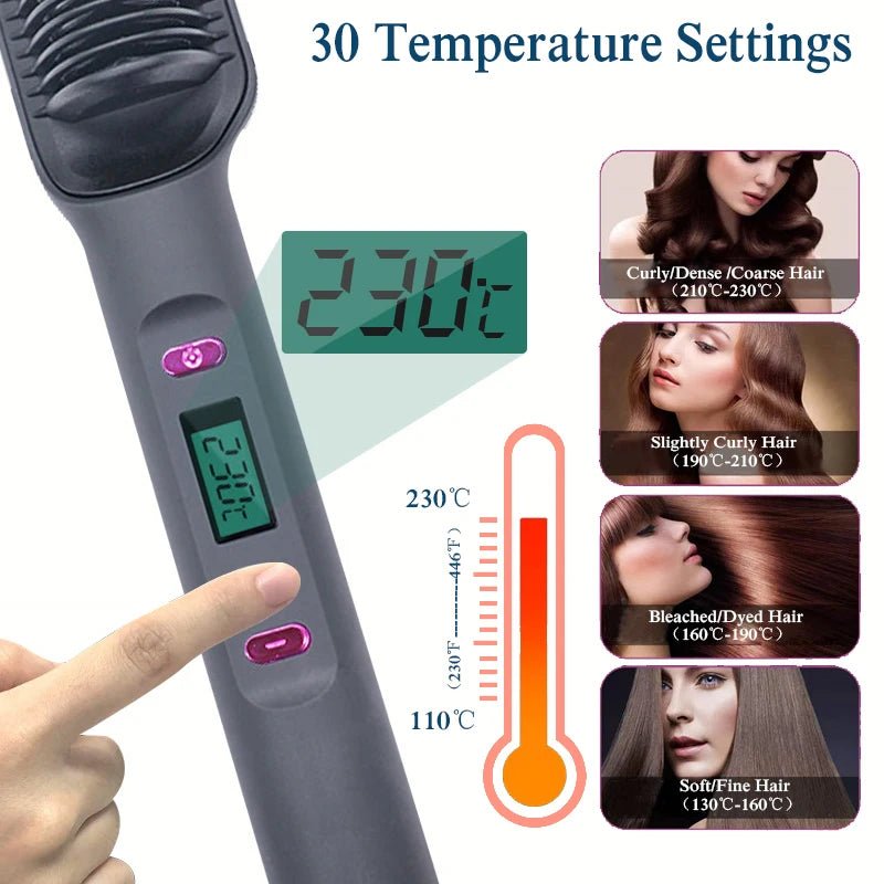 Professional Multifunctional Negative Ion Electric Hot Comb Straightener - Featured Mart