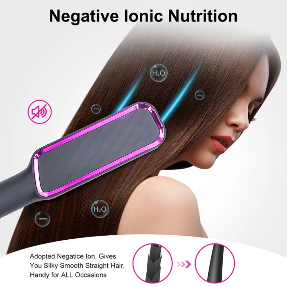 Professional Multifunctional Negative Ion Electric Hot Comb Straightener - Featured Mart
