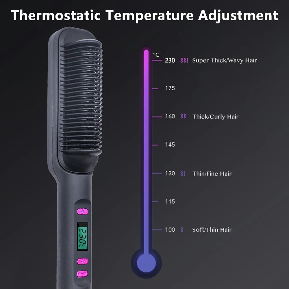 Professional Multifunctional Negative Ion Electric Hot Comb Straightener - Featured Mart