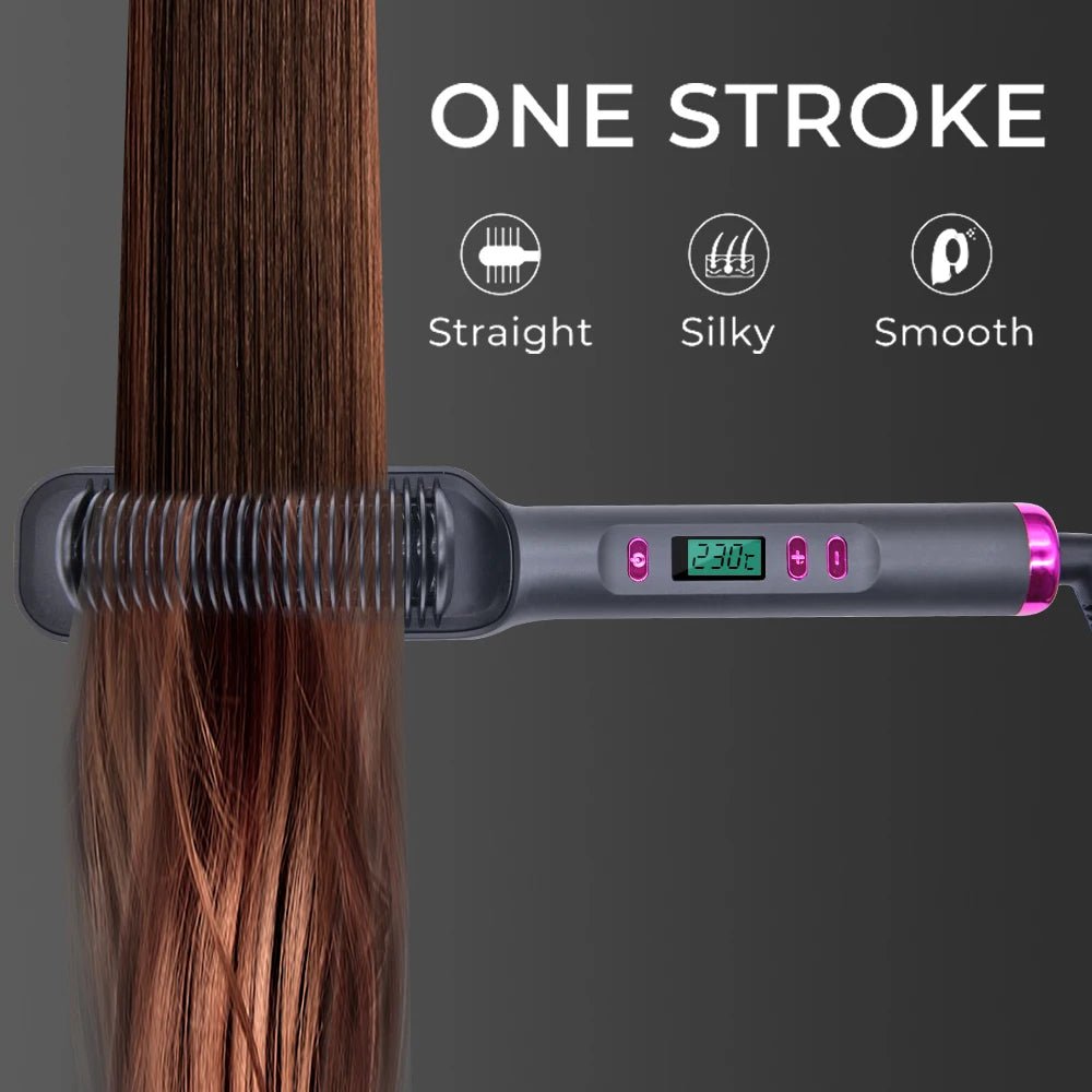 Professional Multifunctional Negative Ion Electric Hot Comb Straightener - Featured Mart