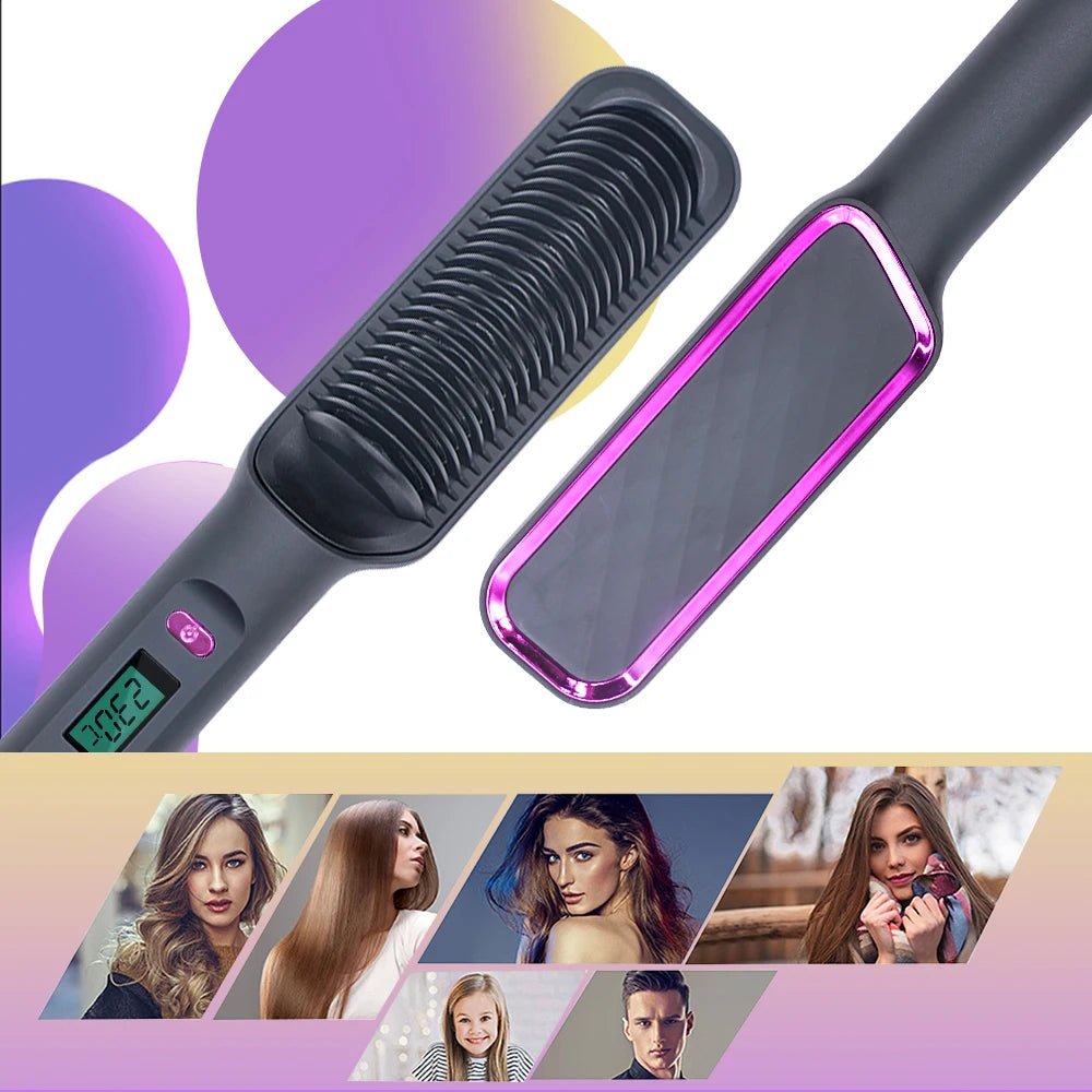 Professional Multifunctional Negative Ion Electric Hot Comb Straightener - Featured Mart