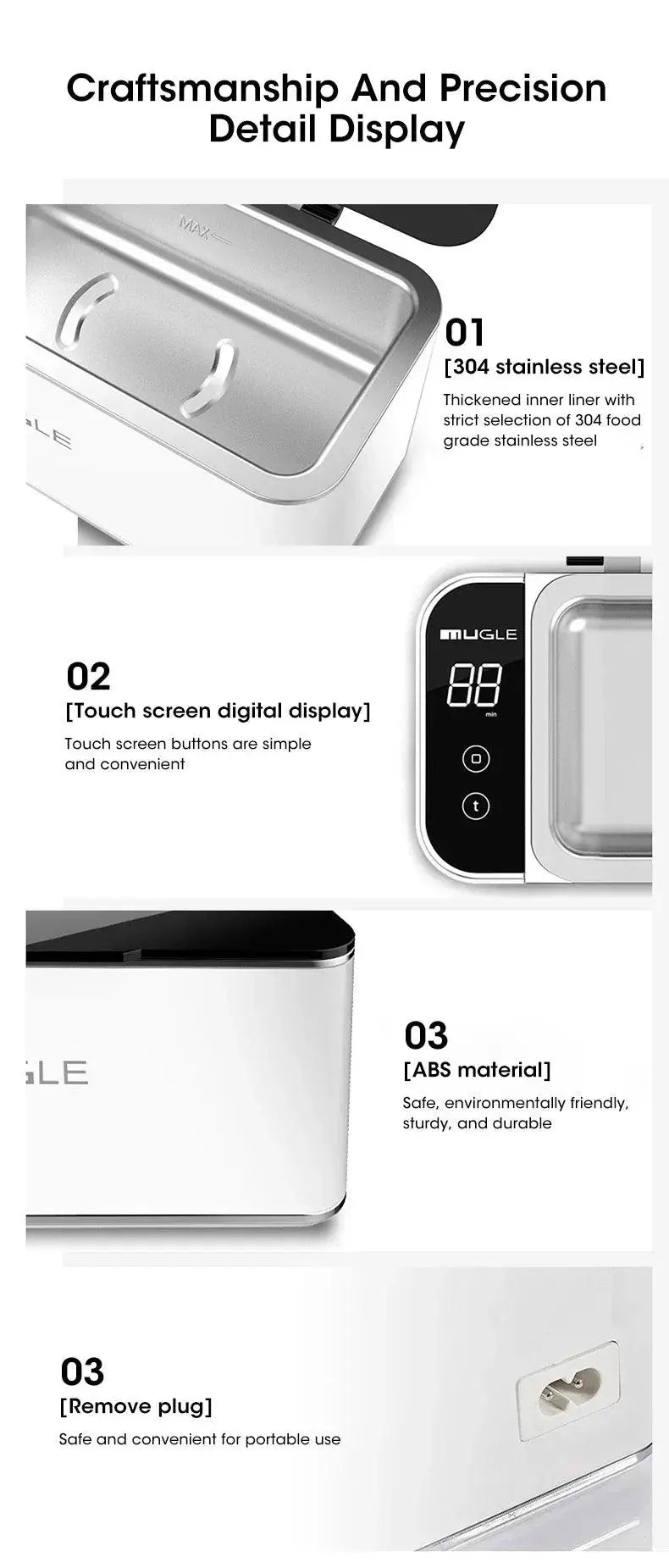 Professional Ultrasonic Cleaner 500ML —High - frequency Vibrations for Deep Cleaning Glasses, Jewelry & More - Featured Mart