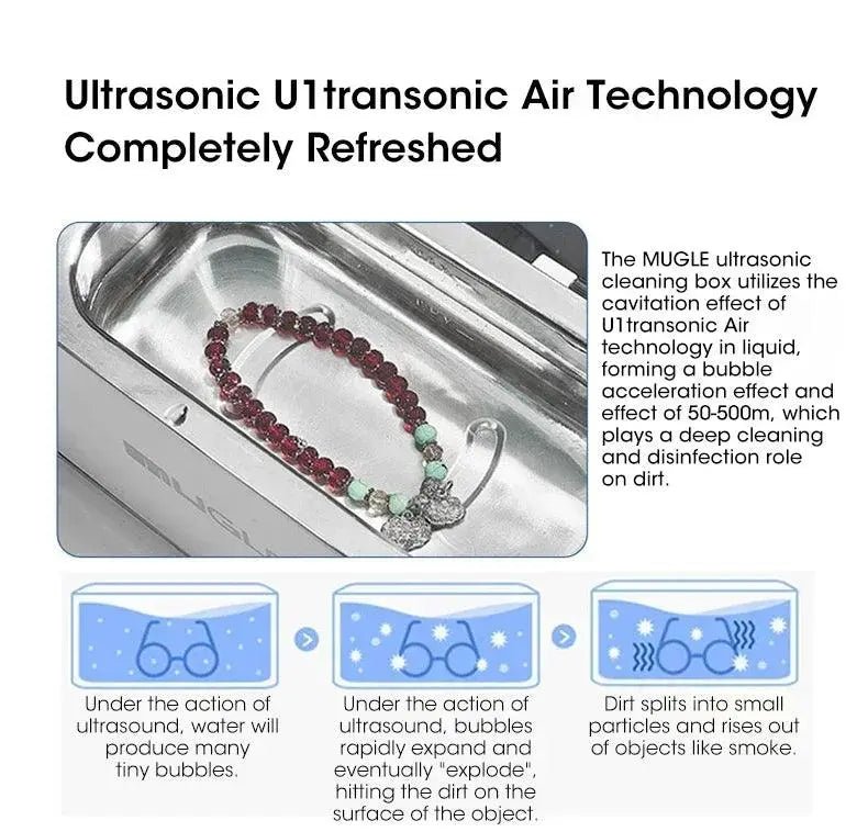 Professional Ultrasonic Cleaner 500ML —High - frequency Vibrations for Deep Cleaning Glasses, Jewelry & More - Featured Mart