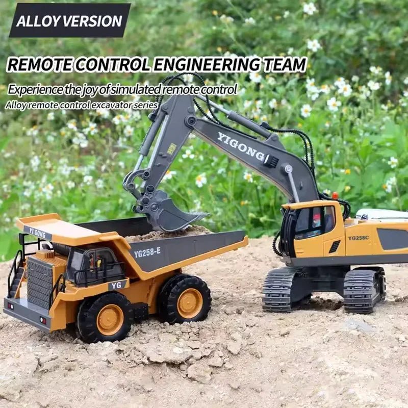 RC Excavator & Dump Truck Set – 2.4G Construction Toy Vehicles - Featured Mart