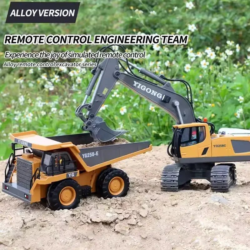 RC Excavator & Dump Truck Set – 2.4G Construction Toy Vehicles - Featured Mart