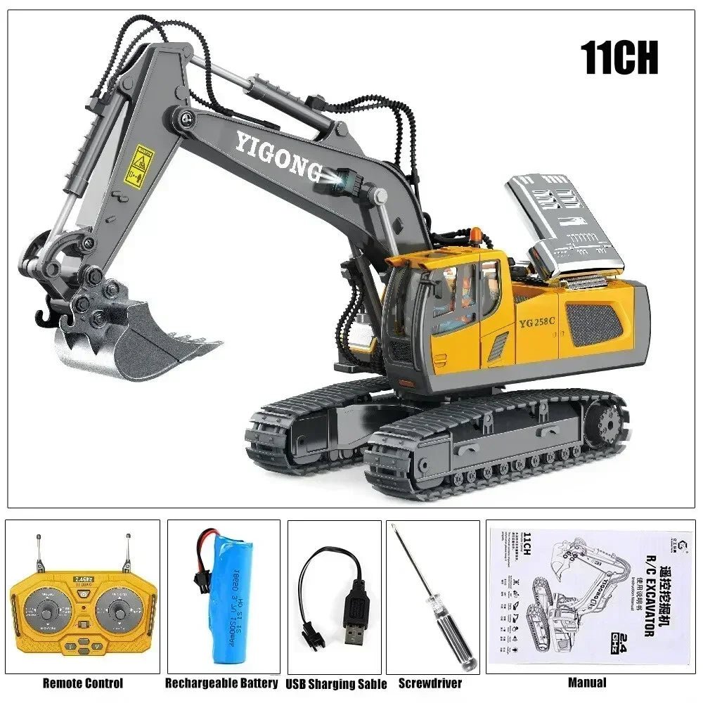 RC Excavator & Dump Truck Set – 2.4G Construction Toy Vehicles - Featured Mart