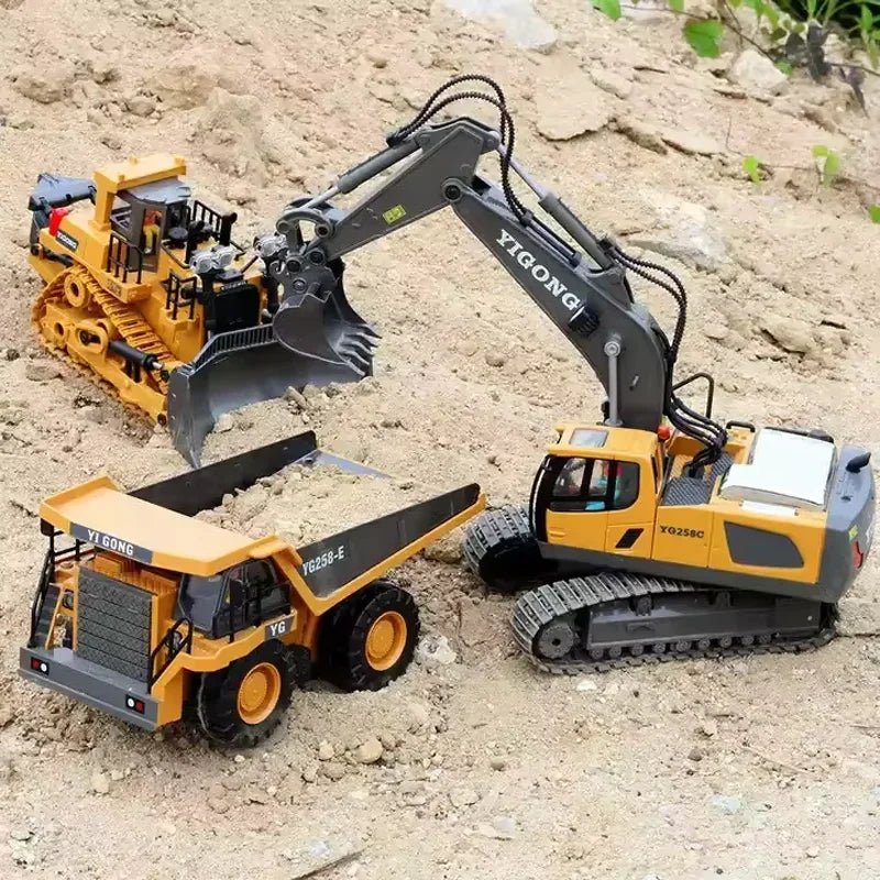RC Excavator & Dump Truck Set – 2.4G Construction Toy Vehicles - Featured Mart