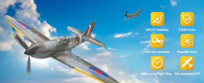 Spitfire RC Warbird – 400mm EPP RTF Fighter Plane with One - Key Aerobatic, 2.4G 4CH - Featured Mart