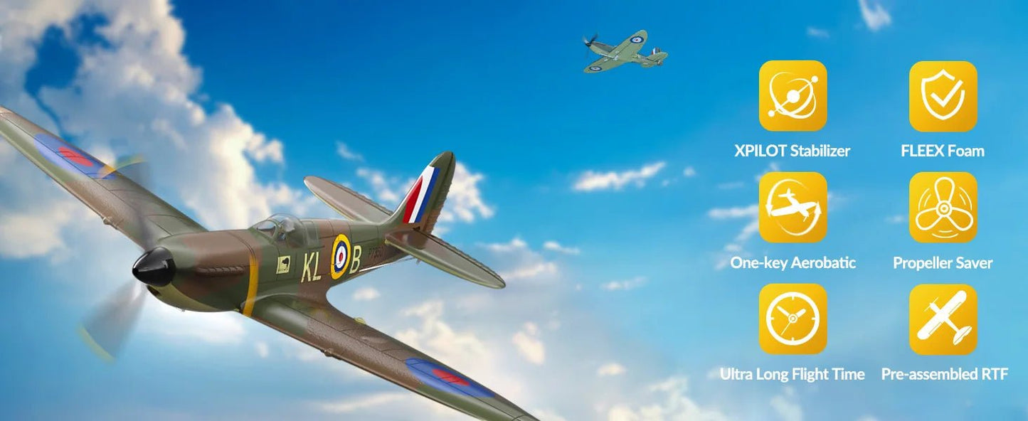 Spitfire RC Warbird – 400mm EPP RTF Fighter Plane with One - Key Aerobatic, 2.4G 4CH - Featured Mart