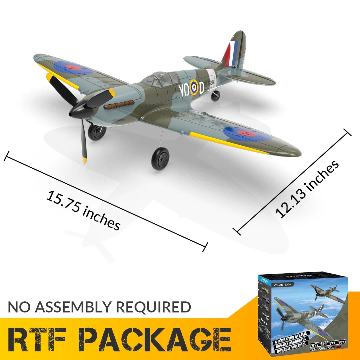 Spitfire RC Warbird – 400mm EPP RTF Fighter Plane with One - Key Aerobatic, 2.4G 4CH - Featured Mart
