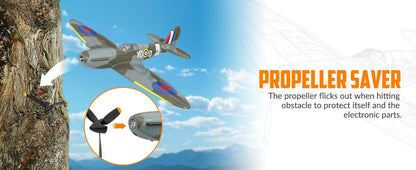 Spitfire RC Warbird – 400mm EPP RTF Fighter Plane with One - Key Aerobatic, 2.4G 4CH - Featured Mart