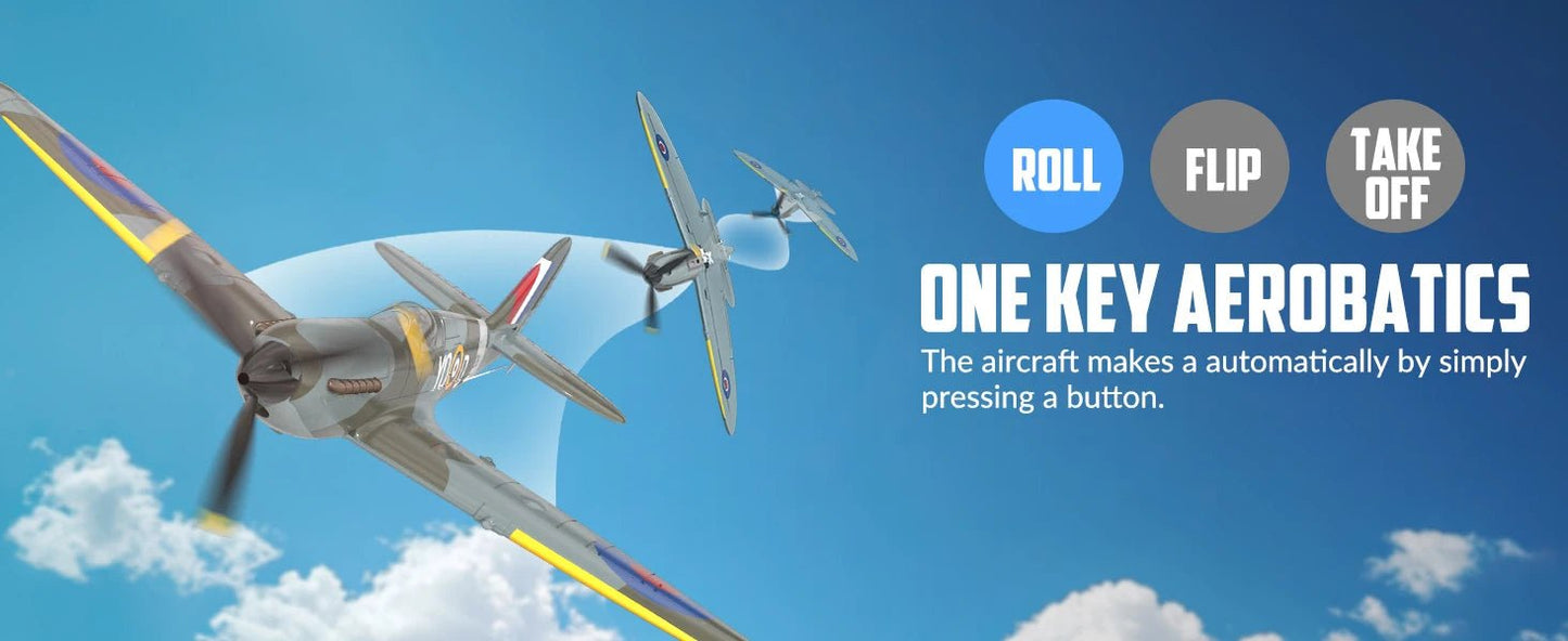Spitfire RC Warbird – 400mm EPP RTF Fighter Plane with One - Key Aerobatic, 2.4G 4CH - Featured Mart
