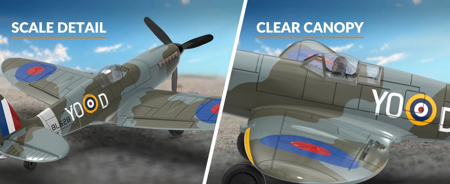 Spitfire RC Warbird – 400mm EPP RTF Fighter Plane with One - Key Aerobatic, 2.4G 4CH - Featured Mart