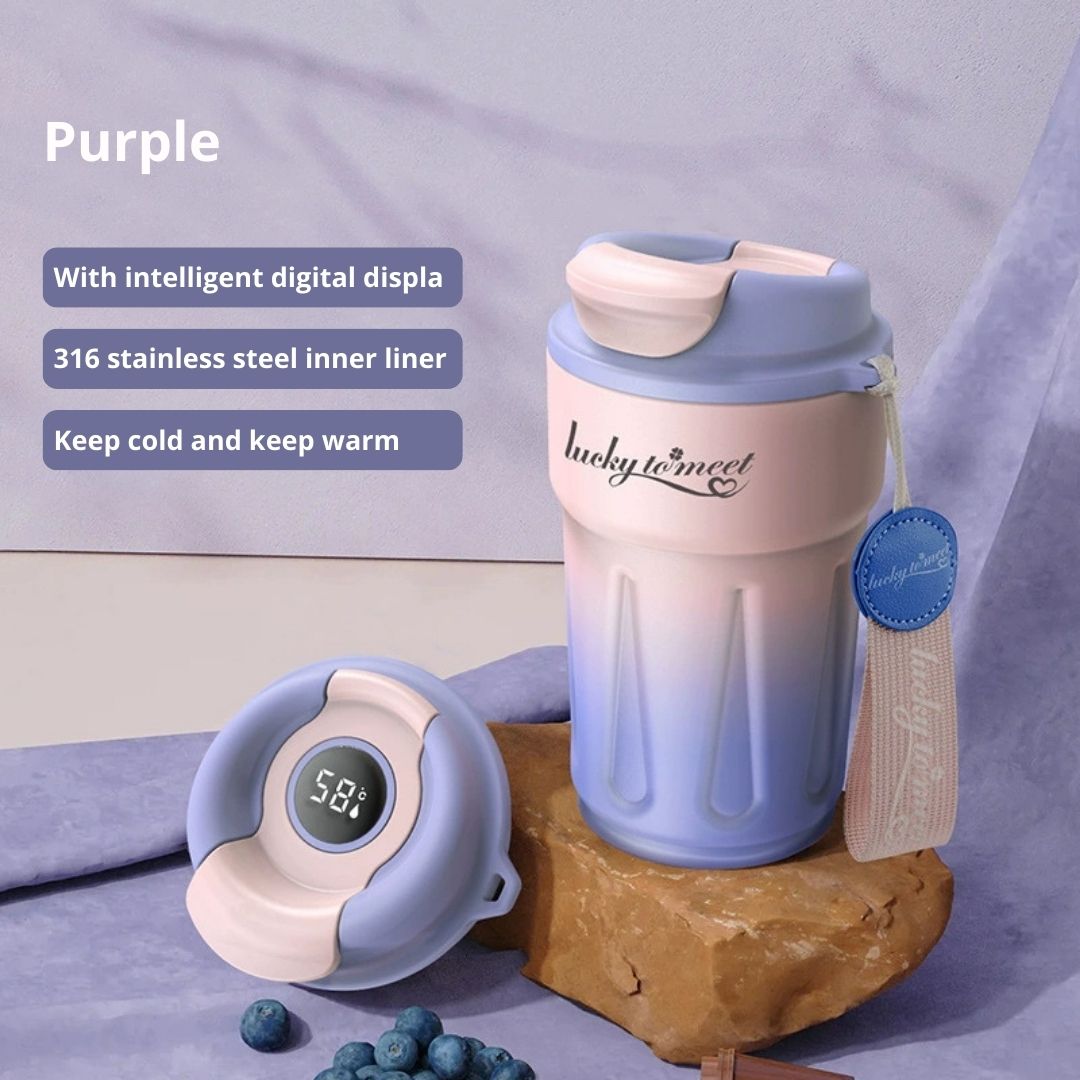 Stainless Steel Travel Mug with Temp Display - Featured Mart