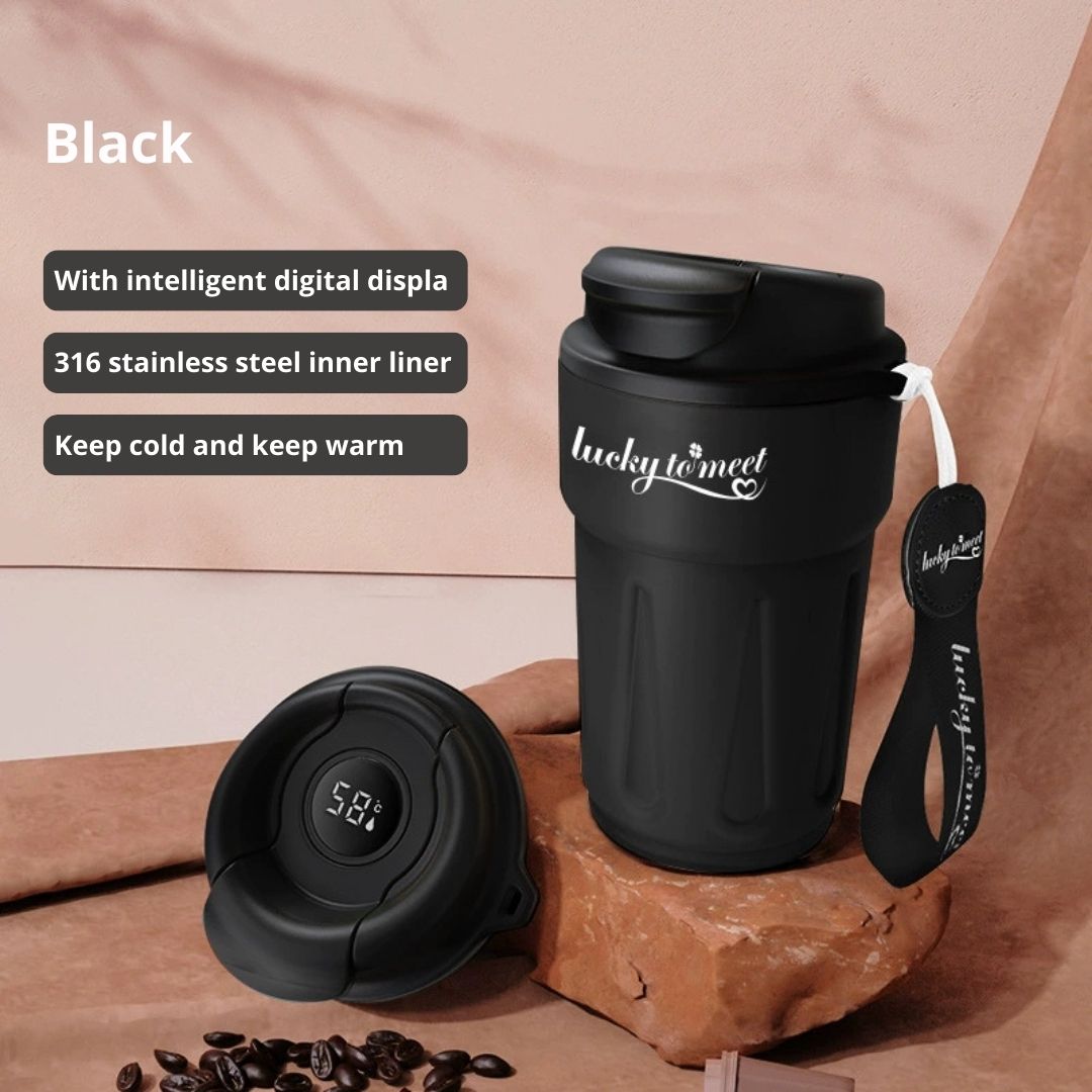 Stainless Steel Travel Mug with Temp Display - Featured Mart