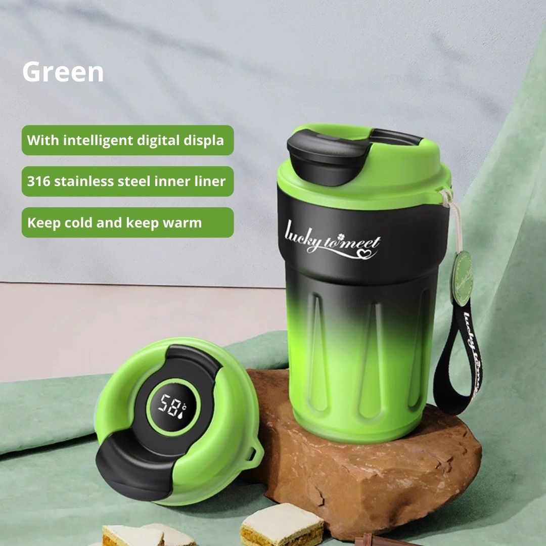 Stainless Steel Travel Mug with Temp Display - Featured Mart