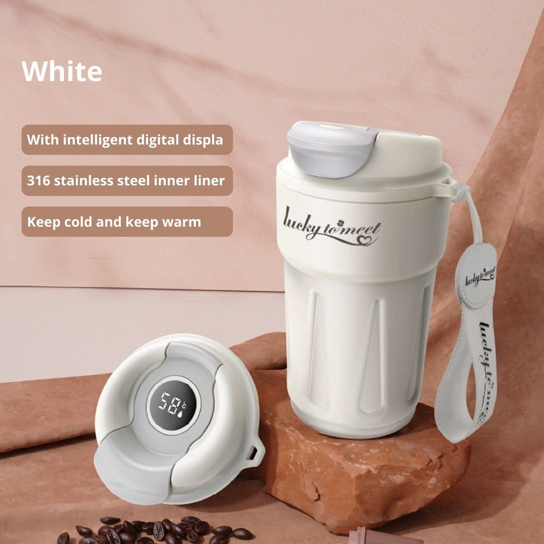 Stainless Steel Travel Mug with Temp Display - Featured Mart