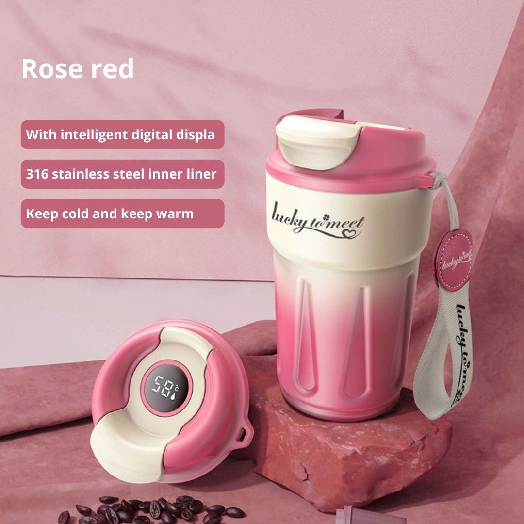 Stainless Steel Travel Mug with Temp Display - Featured Mart