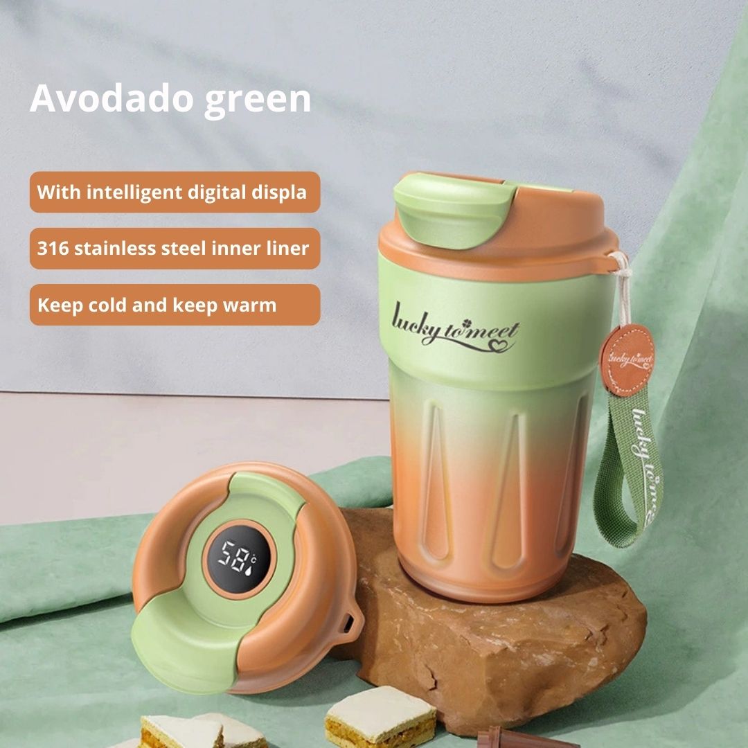 Stainless Steel Travel Mug with Temp Display - Featured Mart