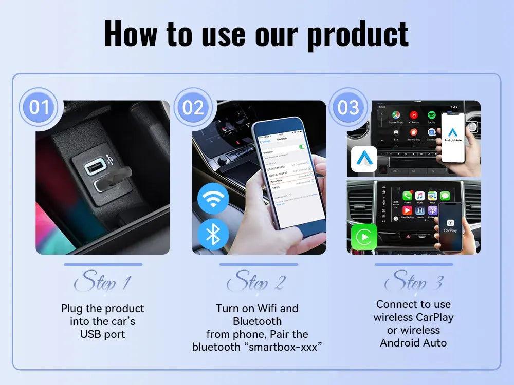 XUDA Wireless CarPlay & Android Auto Adapter – Plug & Play, Fast WiFi - Featured Mart