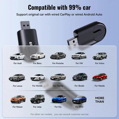 XUDA Wireless CarPlay & Android Auto Adapter – Plug & Play, Fast WiFi - Featured Mart