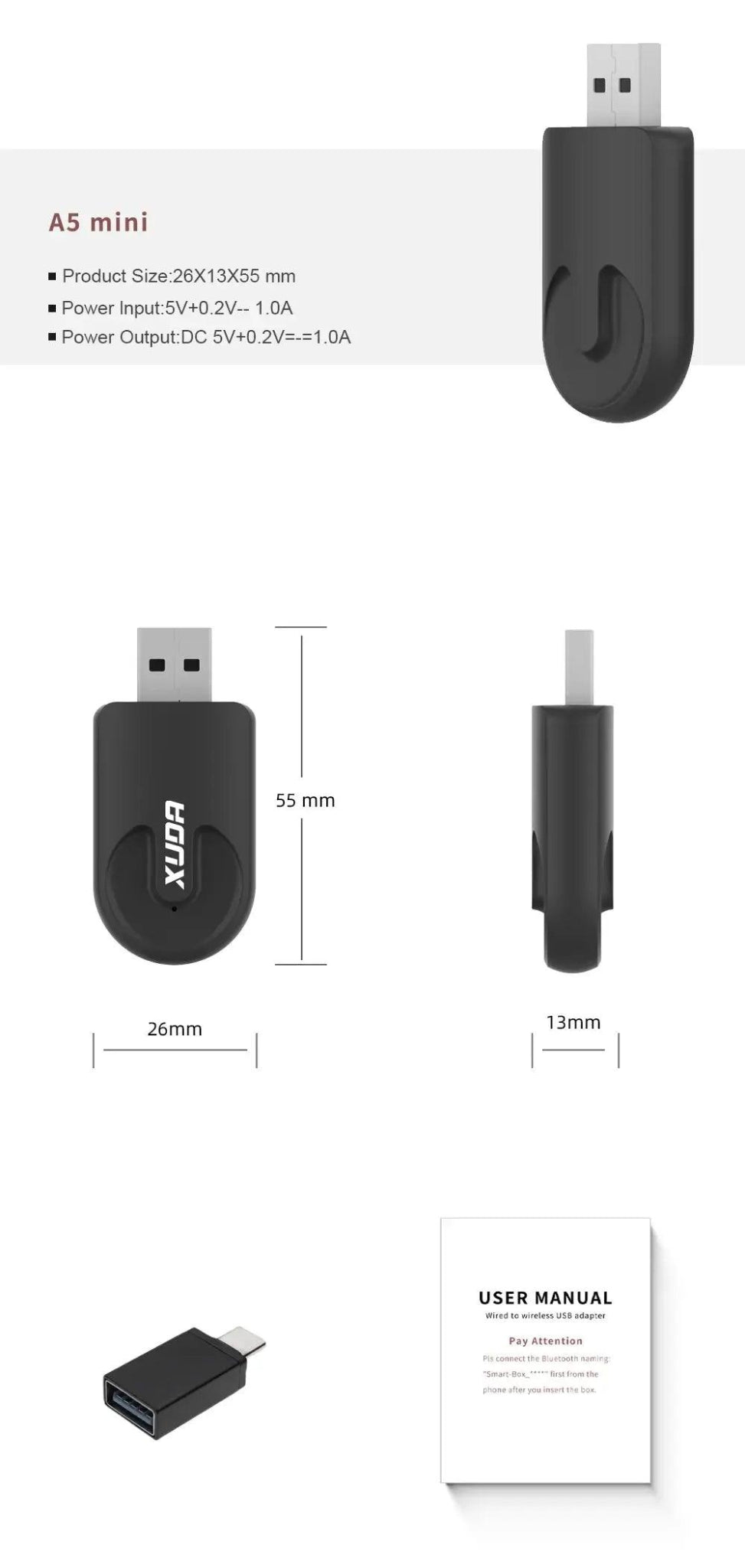 XUDA Wireless CarPlay & Android Auto Adapter – Plug & Play, Fast WiFi - Featured Mart